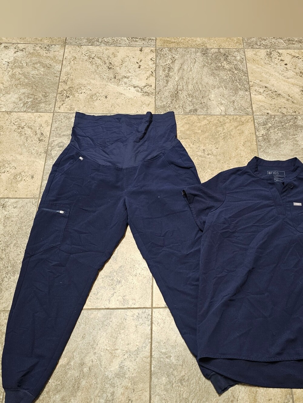 FIGS Maternity Scrub Set Navy Top and Pants